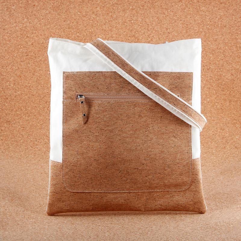 Softwood Strip Zipped Alış-veriş Çantası